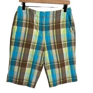 Talbots Blue and Green Plaid Women's Shorts